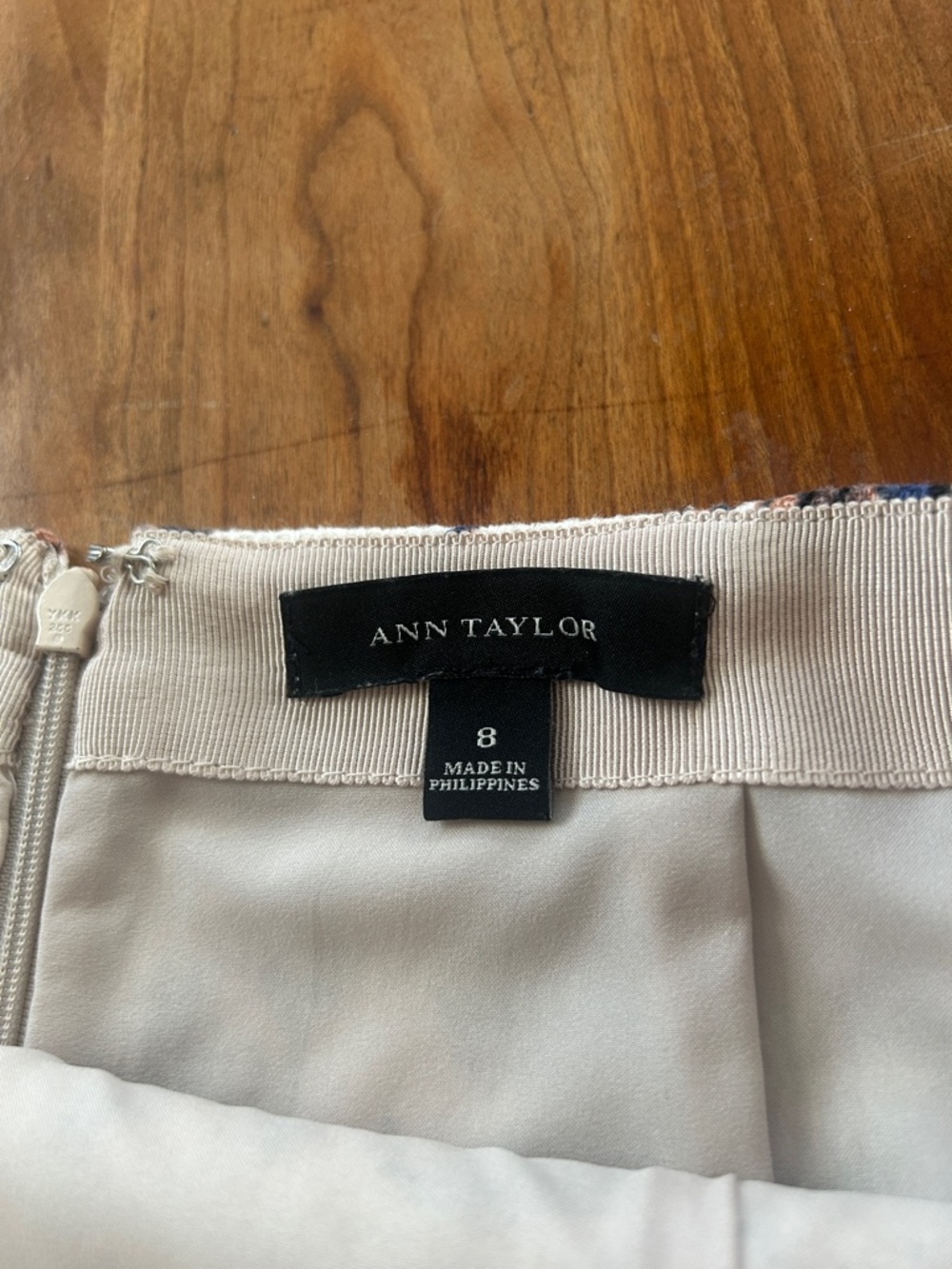 Ann Taylor Navy, Cream & Brown Floral Mini Skirt - Picture 2 of 4